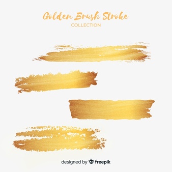 Golden brush stroke set