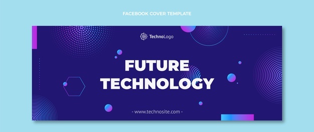 Gradient halftone technology facebook cover