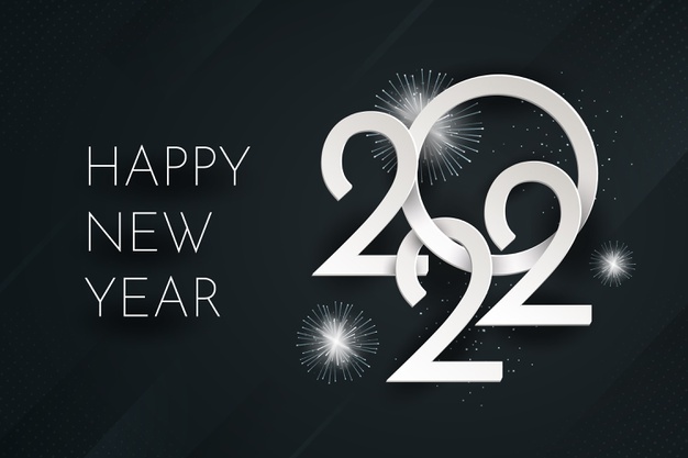 Gradient happy new year 2022 horizontal banner