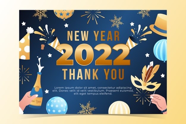 Gradient new year greeting card template