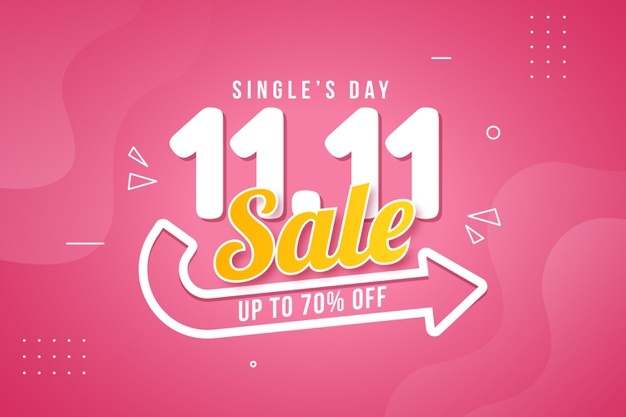 Gradient single's day sale illustration