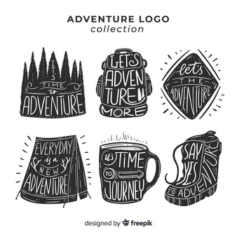 Hand drawn adventure logo collection