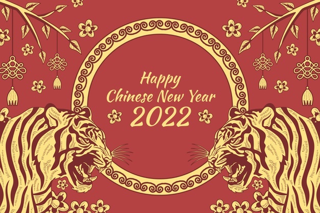 Hand drawn chinese new year background