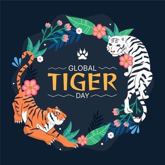 Hand drawn global tiger day illustration