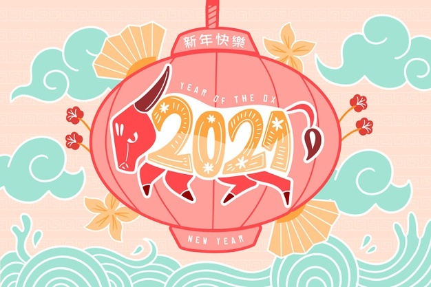 Hand drawn new year 2021 background