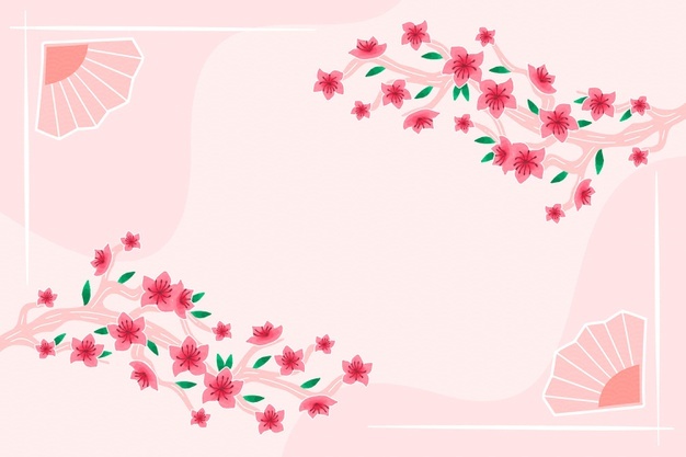 Hand painted plum blossom background copy space