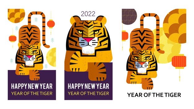 Happy chinese new year the year of the tiger the tiger is the symbol of the year