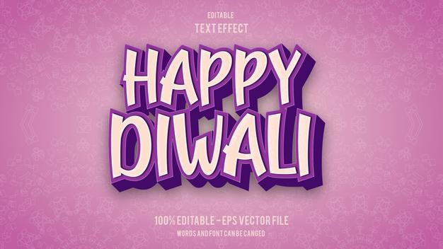 Happy diwali editable text effect