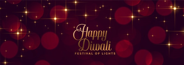 Happy diwali shiny sparkles festival banner