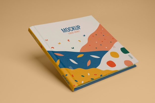 High angle colorful cover book