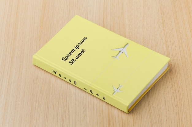 High angle minimalist book cover mock-up arrangement