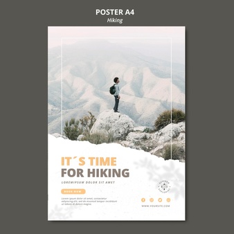 Hiking concept poster template
