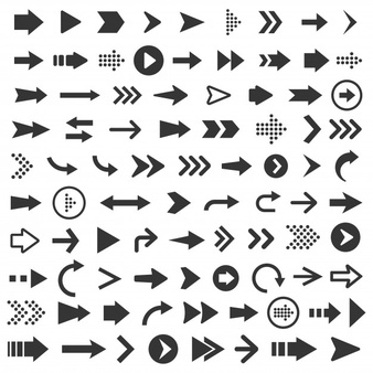 Illustration of arrow icons set