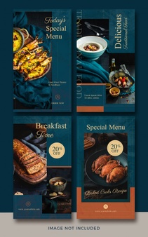 instagram story template collection for food and restaurants
