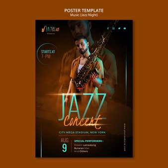 Jazz concert print template