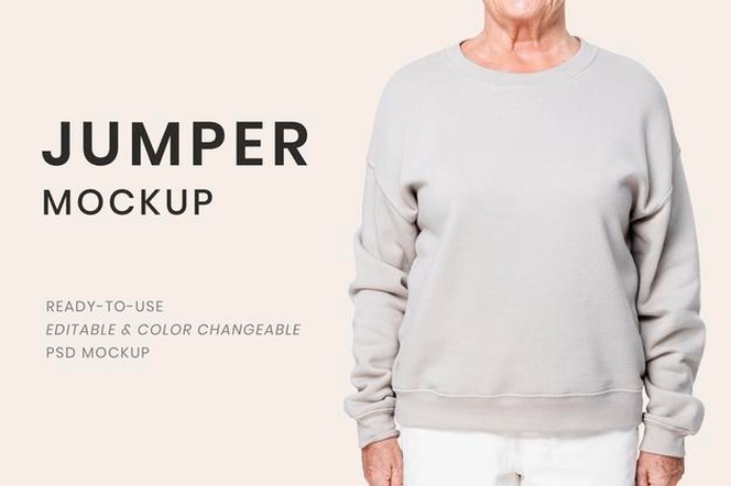 Jumper mockup psd for senior winter apparel editable 