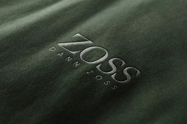 Logo mockup clothing textured embroidered