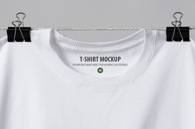 logo mockup t-shirt neck label