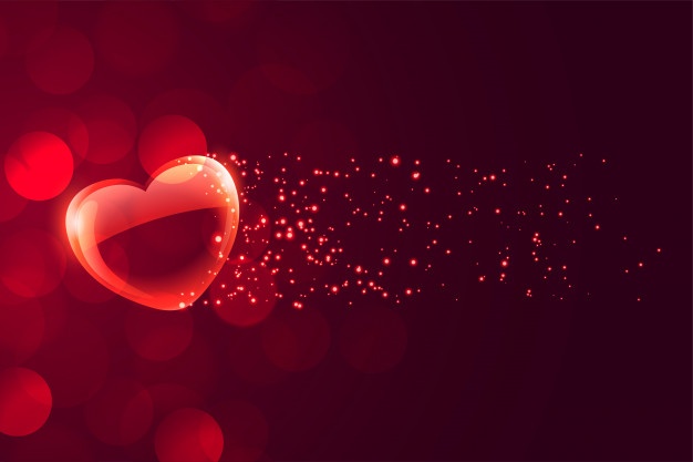 Lovely floating romantic heart on bokeh background