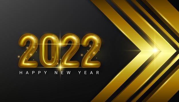 Luxury happy new year 2022 background design vector illustration