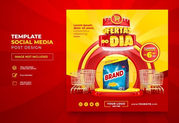 Marketing campaign in brazil template design 3d render