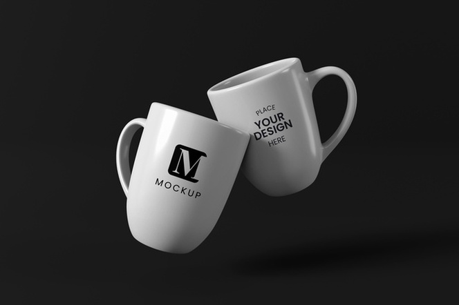 minimal coffee mugs arrangement