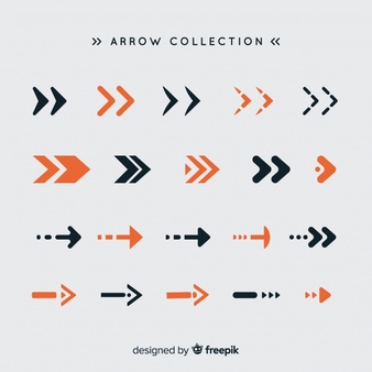 Modern set of colorful arrows with flat design