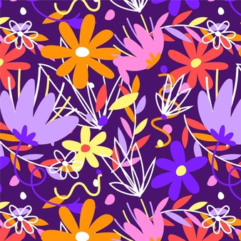organic flat abstract floral pattern