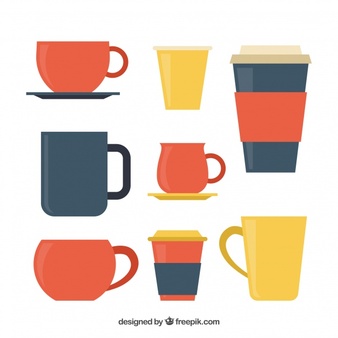 Pack of colorful coffee cups
