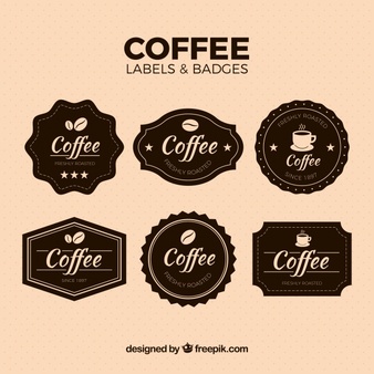 Pack of vintage coffee stickers