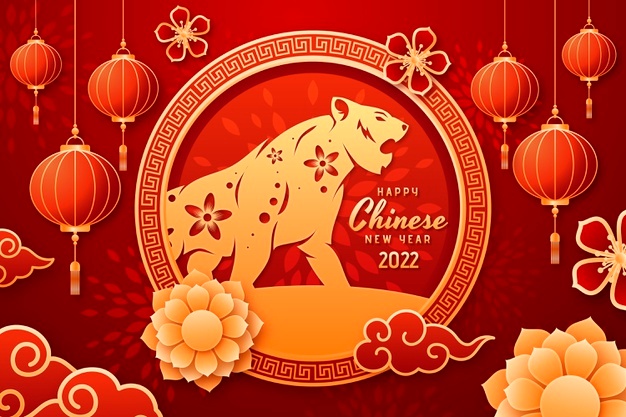 Paper style chinese new year background