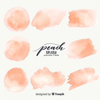 Peach watercolor splash collection