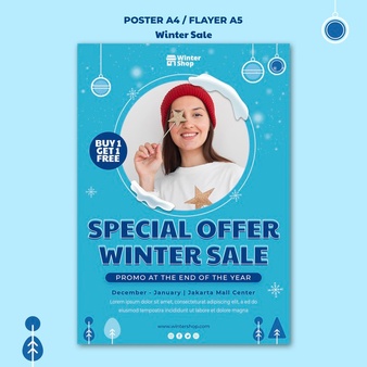 Poster template for winter sale