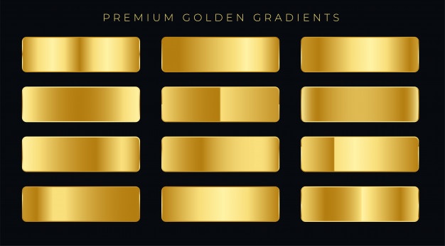 Premium golden gradients swatches set