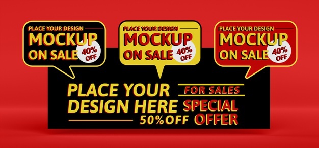 Promotional big sale mock-up with special offer