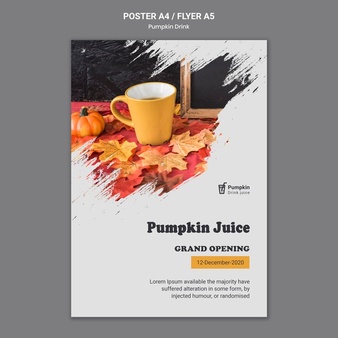 Pumpkin drink poster template