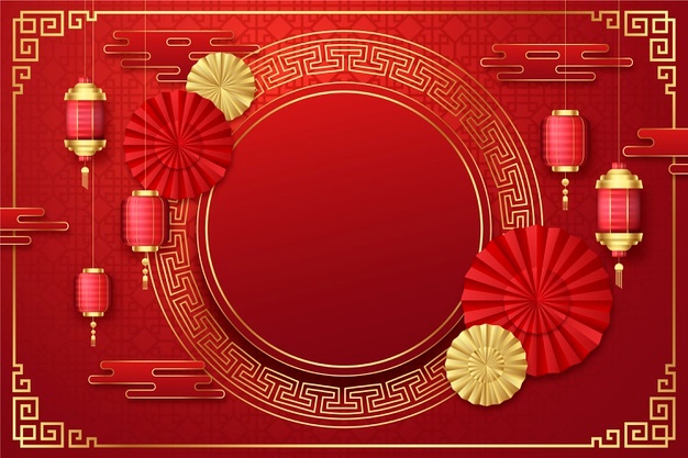 Realistic chinese new year background Free Vector
