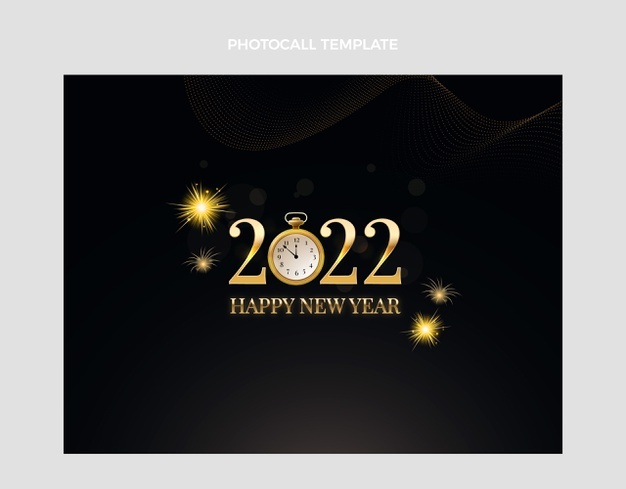 Realistic new year photocall template