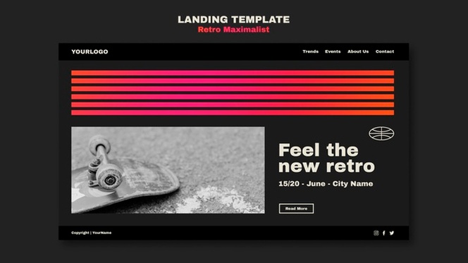 retro maximalist landing page template