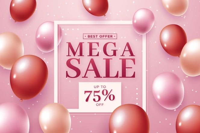 Sale background with balloons