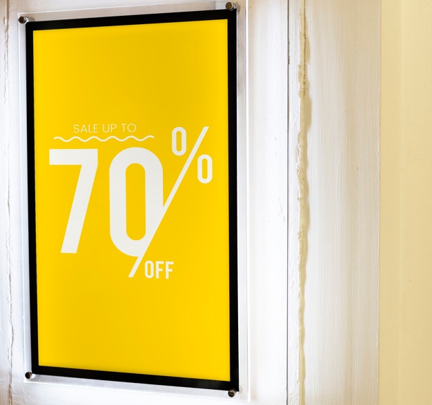 Sale up to 70% off poster mockup