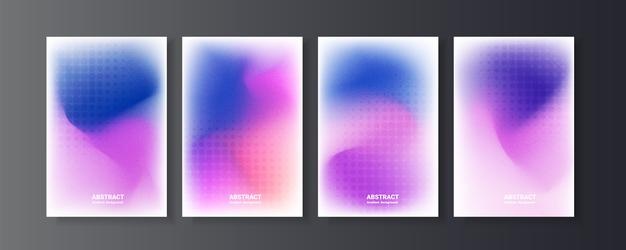 Set of dynamic gradient background with grainy texture
