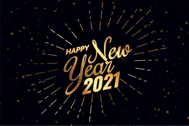 Shiny 2021 happy new year golden background