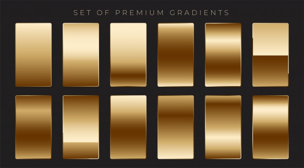 Shiny mettalic golden gradients collection