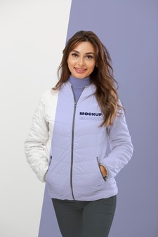 Smiley woman wearing jacket