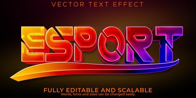 Sport text effect, editable esport and rgb text style