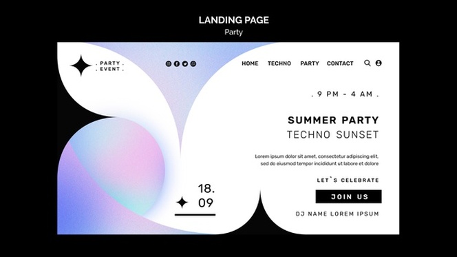 summer party landing page template