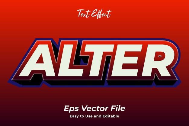 Text effect alter easy to use and editable premium vector