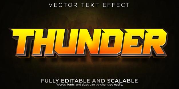 Thunder text effect editable fire and esport text style