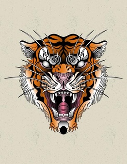 Tiger neo traditional logo